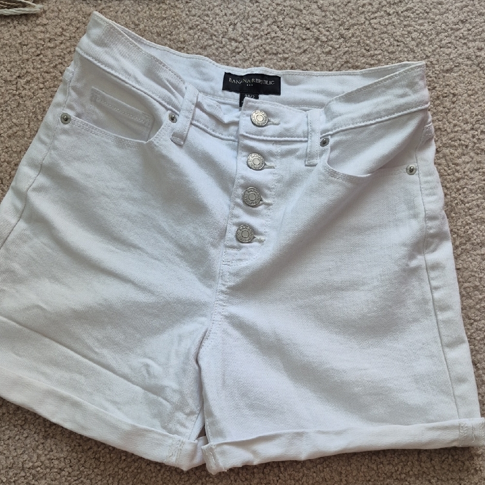 Banana Republic White Jean Shorts for Women